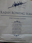 Rajah Rowing Team Indian Cuisine menu