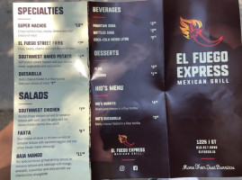 El Fuego Express menu
