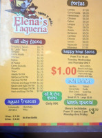 Elena's Taqueria menu