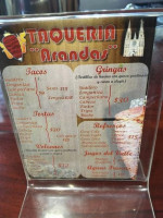 Taquería Arandas menu