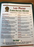 Los Mayas menu