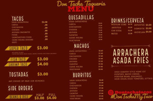 Don Tacha menu