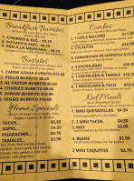 Maria's Authentic Mexican menu