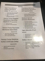 Karlito’s Grill Taquería menu