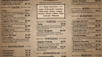 La Soga Taqueria menu