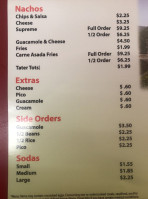 Raliberto's Taco Shop menu