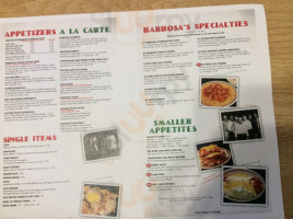 Barbosa's menu