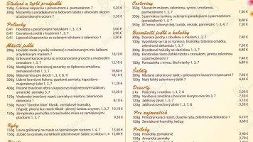 Cafe- V Penzióne Zivka menu