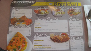 Cozy Corner menu