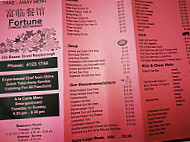 Fortune Chinese Restaurant menu
