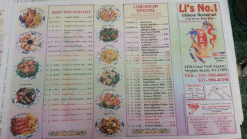 Li's #1 Chinese Food menu