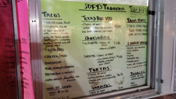 Sofy's Taqueria (food Truck) menu