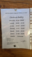 Gazdovská Reštaurácia menu