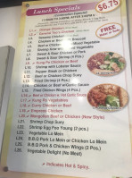 Cheng Chopsticks menu