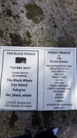 The Black Whale menu
