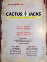 Cactus Jack's Mexican menu