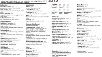 Sasa menu
