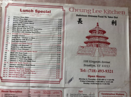 New Cheung Lee Kitchen menu