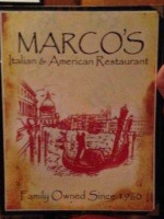 Marco's Italian American Foods menu
