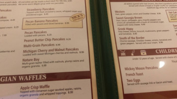 Nick's Original House Of Pancakes menu