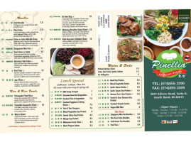 Pinellia Vegan Asian menu
