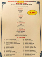 Palacio Dragon menu