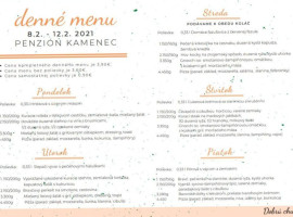 Reštaurácia Kamenec menu