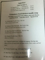 Pho Ong 8 menu