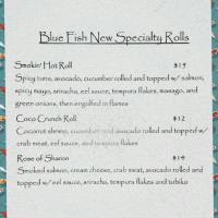 Blue Fish menu