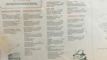 Siena's Italian Cuisine menu