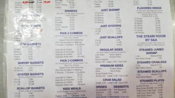 S A Seafood menu