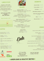 Dale Arepa Healthy Bistro Miami menu