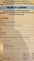 Seminole Subs Gyros menu