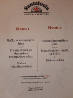 Pizzeria Santa Lucija menu