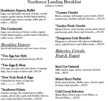 Northwest Landing menu