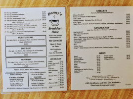 Dannys Breakfast Place menu