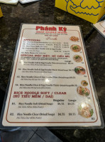 Phanh Ky Asian Noodle House menu