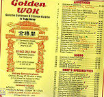 Golden Wok Cantonese Takeaway menu