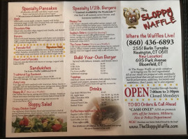 The Sloppy Waffle menu