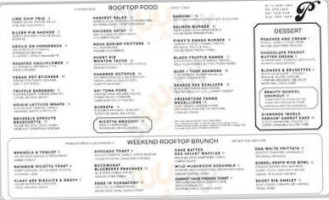 Pinky's Rooftop Royal Oak menu