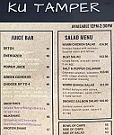 KU Tamper Cafe menu