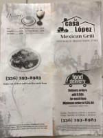 La Casa Lopez Mexican Grill menu