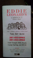 Eddie Leonard's Carry Out menu