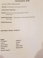 Shorty's menu