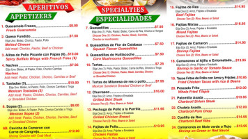Tacos Locos menu