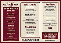 Keg & Brew Hotel menu