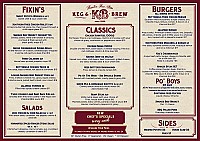 Keg & Brew Hotel menu