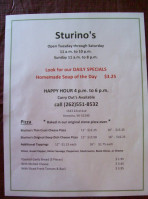 Sturino's menu