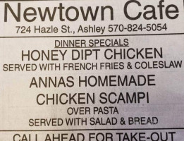 Newtown Cafe menu