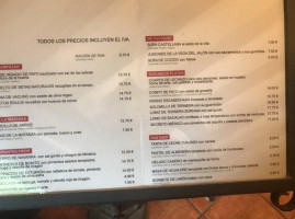 Asador De La Villa El Granero menu